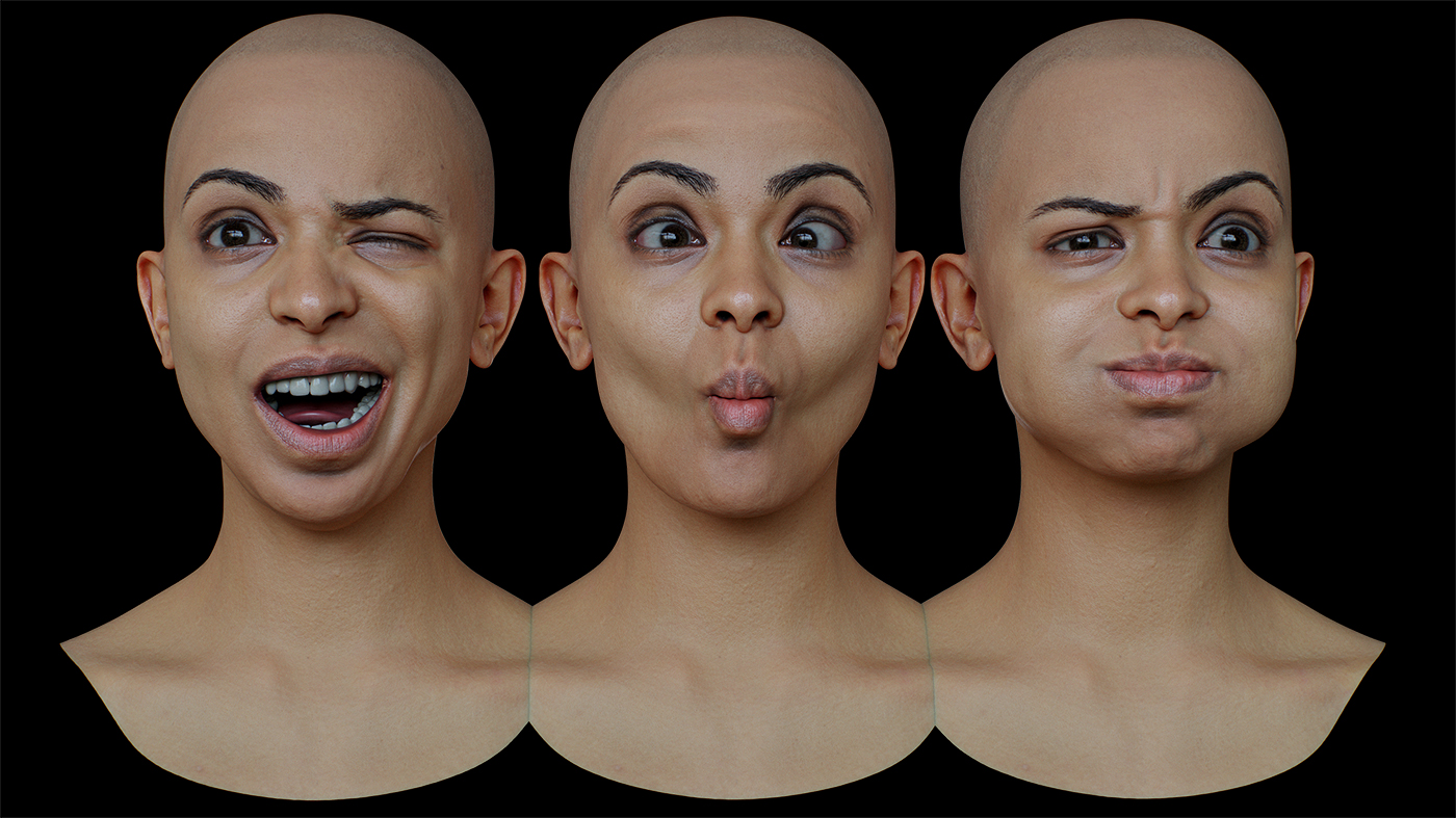 3d head scan expression download free